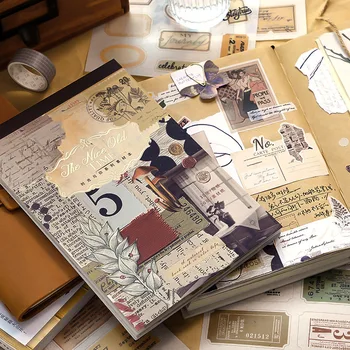 50 Listov Letnik Nalepke in Memo Blazine Set za Scrapbooking Dekoracijo List DIY Materiala