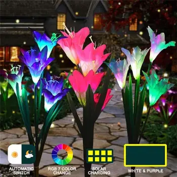Pokrajina Lily Žarnice LED Dvorišče Stranka Sončne Lep Dom Cvet Darilo Dekoracijo Vrta Žarnica Svetlobo na Prostem Vrtnarjenje