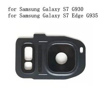 Za Samsung Galaxy S7/ S7 Rob Zadnje Kamere Nazaj Steklo Objektiv Frame Držalo za Galaxy S7 G930 + Lepilo Zamenjava Popravila Rezervnih Delov
