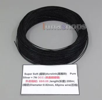 LN005063 Black 5m 26AWG Ag99.9% Acrolink Čisto Silver +7N OCC Signal Žice Kabel 65/0.05mm2 Dia:0.82 mm Za DIY