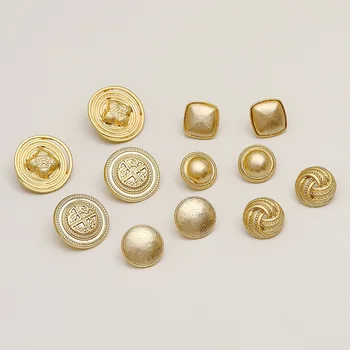 Novi Retro Minimalističen, Zlata Barva Kovinskih Geometrijske Nepravilnih Okrogle Gumbi Baker Stud Uhani za Ženske Dekle Stranka Jewellry Darila