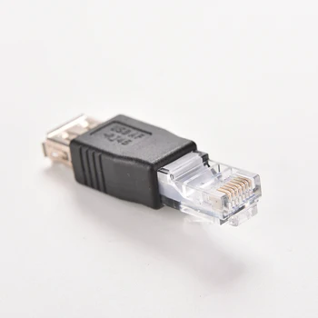 Crystal Head RJ45 Moški na USB 2.0 AF Ženski Adapter, Priključek za Prenosni RAČUNALNIK LAN Omrežni Kabel Ethernet Pretvornik Transverter Plug
