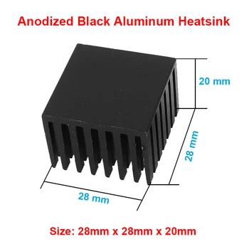 Sl-Labs 2pcs Črno Eloksiran Aluminij Heatsink 28x28x20mm Elektronski Hladilnik Radiator hladilnega telesa za Northbridge Southbridge Čip