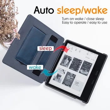 2021 Novo Stojalo Primeru za Kindle Oaza 2 (9. Gen, 2017 Javnost Le) -PU Usnje Smart Cover z Roko in Auto Sleep/Wake