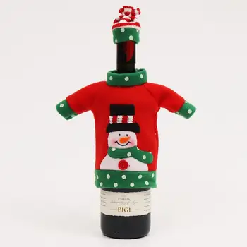 2022 Nove Božične Ustvarjalne Vina, Steklenico Kritje Risanka Snežaka Elk Božič Festival Jedilno Mizo Odlikovanja