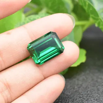 CSJ Ustvarili Smaragdno Svoboden Gemstone Emerald Cut Nano Smaragdno 13*18 mm za Srebro Pritrdilnimi Obroči Diy Nakit Fino Rezanje