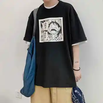 Moška Športna Majica Bombaž O-Vratu Dihanje Svoboden Top Anime Tiskanje Modra Oblačila Poletje Trendovska Oblačila 2021 Vroče Novih S-5XL