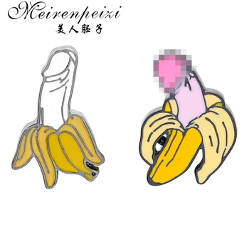 Meirenpeizi Banana zatiči Hrane pin Sadje pin Banana brooche Broške za moške, ženske Značke Srčkan Kawaii Nakit