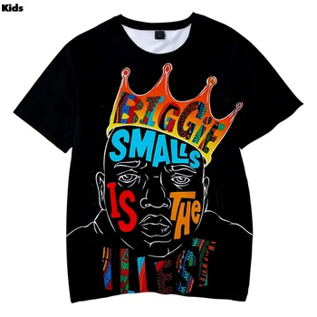 Razvpiti BIG 3D Natisnjeni T-majice Harajuku Otroci Majica s kratkimi rokavi Za Fanta Biggie Smalls Rapper Hip Hop Tees Costum Otroci Obleke Poletje