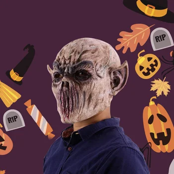 Nov Izdelek Pustne Maske Odprtih Ust Opekline Grozo Masko, Pol Obraza, Maska Iz Lateksa Halloween Cosplay Grozo Rekviziti