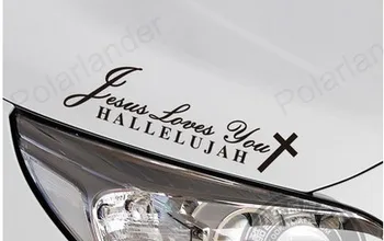 Nova zasnova črni in beli avto nalepke aleluja 22*8 cm Christian HALELUJAH avto nalepke, odsevni svetlobi obrvi nalepke