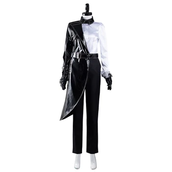 Cruella Cosplay Kostum Črno Belo Srajco Plašč, Hlače, Obleke Halloween Carnival Obleko