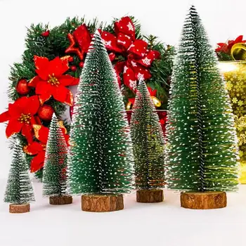 1 Kos Mini Božično Drevo Namizno Dekoracijo DIY Pine Tree Okraski za Božično Dekoracijo Doma
