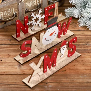 2021 Božič Lesene Snežaka Elk Obesek Božič Okraski Navidad Namizni Dekor Noel Božično Dekoracijo za Dom Novo Leto 2022