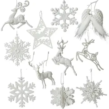 2021 Nov Božični Okraski Snežinka Angel Krilo Elk Design Perilo Visi Obesek Za Počitnice Stranka Božično Drevo Decoration