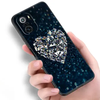 Diamond Ljubezen Primeru Telefon Za Xiaomi Mi POCO X3 NFC F3 GT M3 10T 11T 11X Pro 11i A2 11 Lite NE 5G CiVi Mehko TPU Črni Pokrov