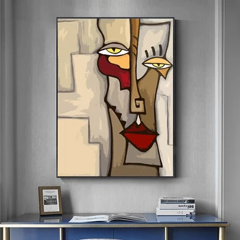 Picasso Abstraktne Številke Plakat Mešanje V Obraz Wall Art Slika Natisne Platno Slikarstvo Dnevna Soba Dekoracijo Doma Dekor
