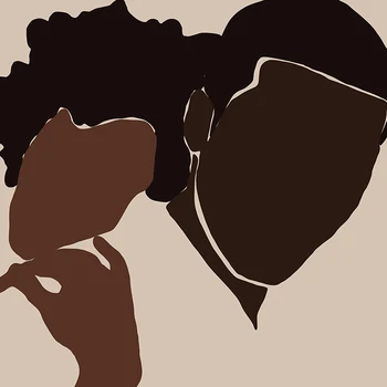 Črna Ženska Človek Ilustracije Abstraktnih Fotografij African American Nekaj Ljubezen Plakat Boho Rokah Platno Slikarstvo Spalnica Doma Dekor