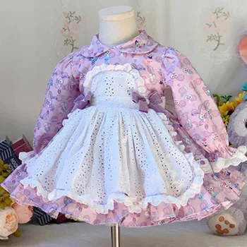 Baby girl jesen zima karton lolita žogo obleke obleko otroci letnik španski Turčija srčkan rojstni princesa obleko