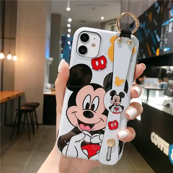 Strip Disney Mickey Minnie Mouse, Donald Daisy Raca Zapestje Pašček Napeljite Primeru Telefon Za IPhone 12 Pro Max 11 7 8 Plus X XR SE XS