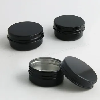 100 kozarcev 10 G Črnega Zlata Aluminija Jar pot 10cc kovinski Kozmetično Embalažo, Posodo 1/3 oz profesionalne kozmetike za posodo