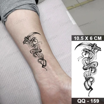 Črna Začasni Tattoo Nalepke Prenos Zmaj Kača Križ Zapestje Gleženj Realistični Tattoo Body Art Ponaredek Tattoo Kul Moški Ženske