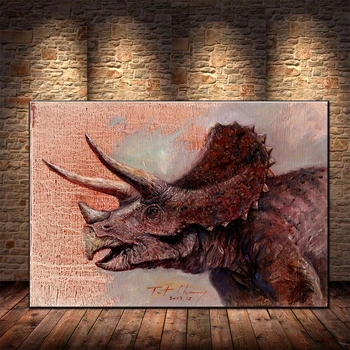 Dinozaver Jurassic Park, Wall Art Platno Slikarstvo Živali Umetniške grafike Starodavnih Gozdnih Dinozaver Starost Krasijo slike za sodoben dom