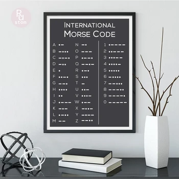 Morse Koda Plakatov in Fotografij Sodobno Minimalistično Platno Slikarstvo Črno Belo Steno Umetniške Slike za Dnevni Sobi Doma Dekor