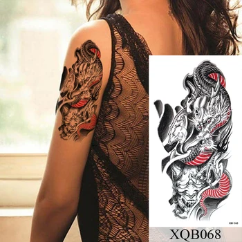Nepremočljiva Začasni Tattoo Nalepke Slon Japonski Samuraj Flash Lev Tetovaže Kompas Geometrijo Zmaj Body Art Roko Ponaredek Tattoo
